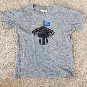 Gray Kids Seahawks T-Shirt with Space Needle Design